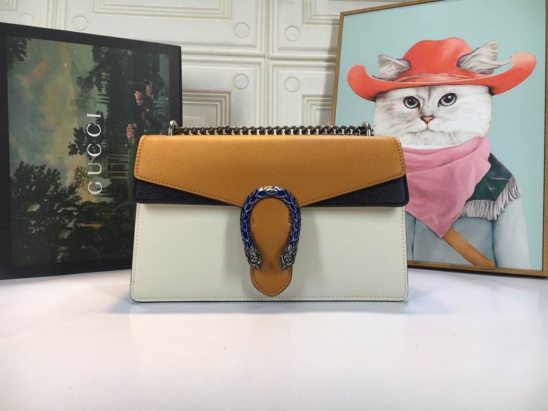 Gucci Dionysus Small Leather Orange White Shoulder Bag WD400249