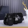 Prada Pocket Nylon Brushed Leather Bag WM1BD29