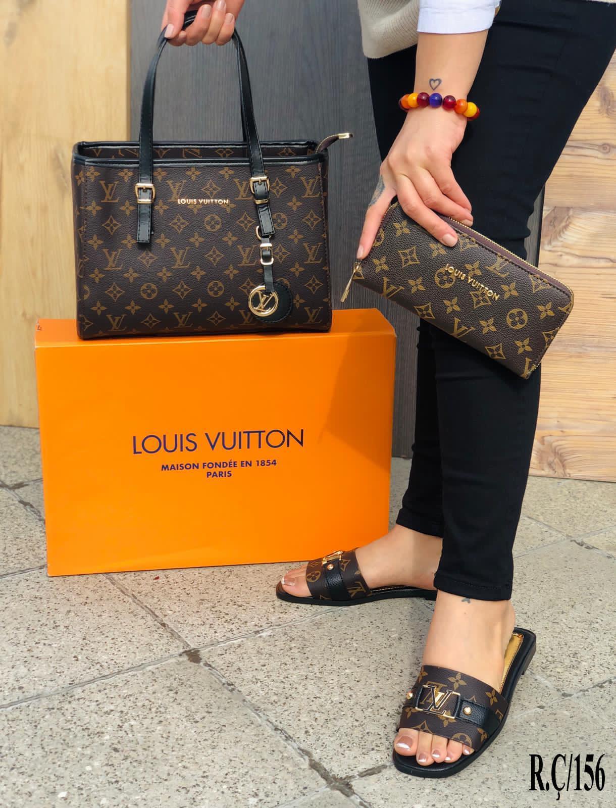 Louis Vuitton Tote Bag and Cute Flats Db Set